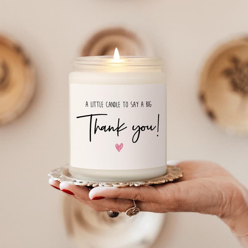 Thank You Gifts for Women, Men, Hostess Gift, Lavender Scented Soy Wax Candle, Appreciation Gifts for Teacher Coworker Employee Boss Nurse, a Little Candle to Say A Big Thank You, Handmade