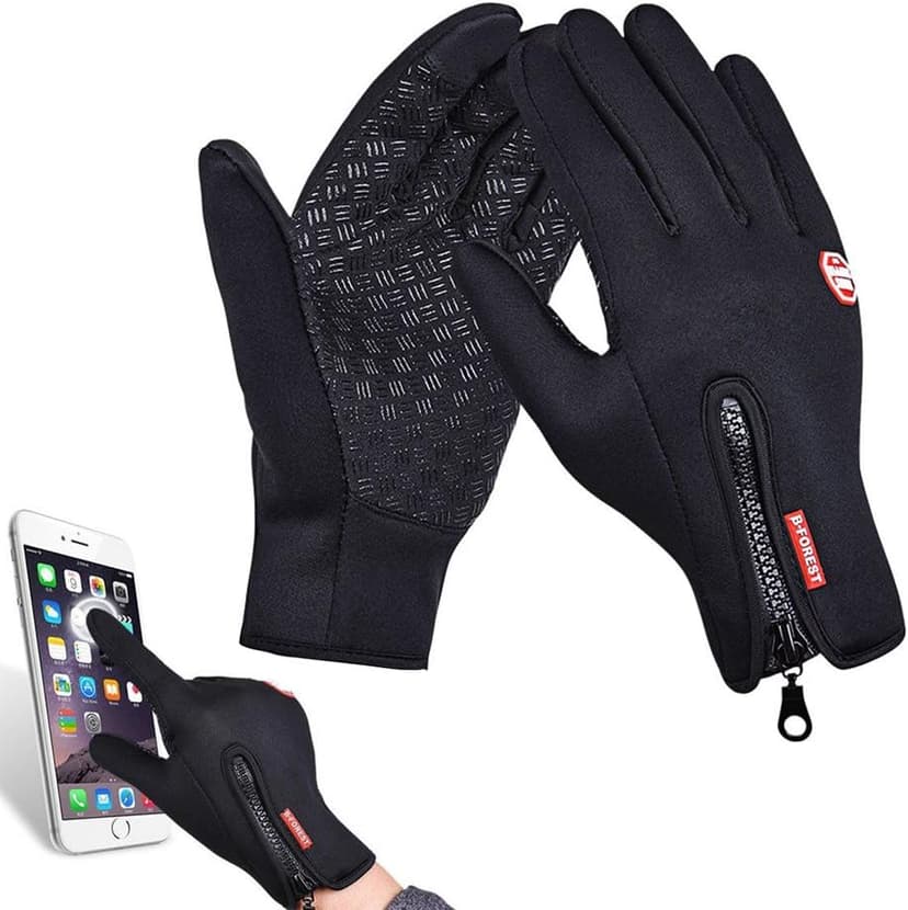 Ytuomzi Winter Gloves Touch Screen Warm Gloves Cold Weather Windproof Cycling Driving Riding Bike Telefingers Thermal Gloves Non-Slip Silicone Gel Adjustable Full Finger Mittens