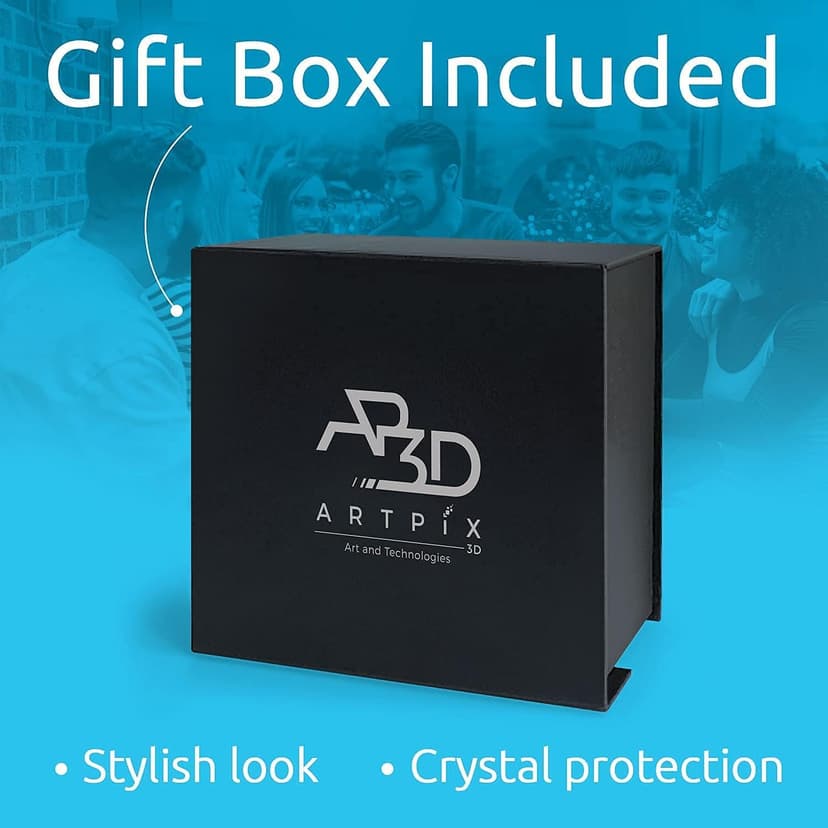 ArtPix 3D Crystal Photo, Personalized Gifts for Women, Wife, Men, Mom, Father, Her, Him, Dad, Grandpa, Great Customized Gift with Your Own Photo, Custom Glass 3D Laser Etched Picture Wedding - Heart
