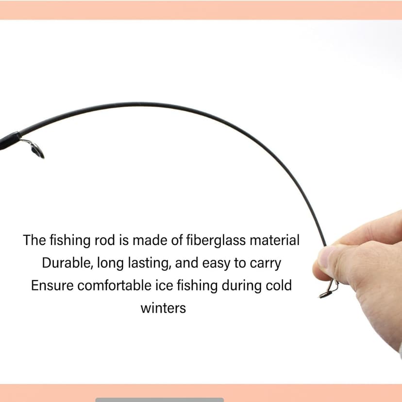 Fockety Ice Fishing Rod and Reel Combo, 29.5 inch Ultralight Spinning Ice Fishing Combos, High Visibility Ice Fishing Pole Ice Fishing Gear for Walleye, Perch, Panfish and Trout