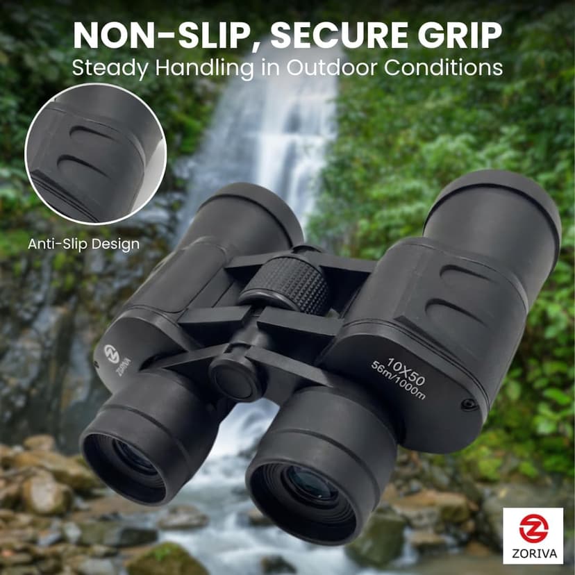 10x50 Magnification Professional High-Power Binoculars for Adults – HD Vision with 50mm Objective Lens, K9 Prism, Durable Design for Bird Watching, Hunting, Stargazing, Sports & Outdoor
