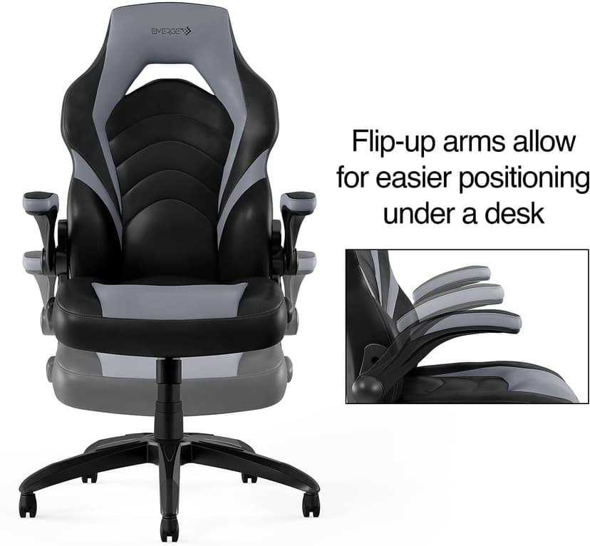 STAPLES Emerge Vortex Gaming Chair, Ergonomic, Adjustable Height, Swivel, Black