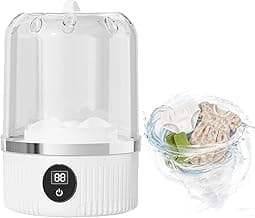 Portable Washing Machine, Rechargeable Cordless Compact Travel Washers for camping, Underwear Washer Portable Washer for Apartments (white)