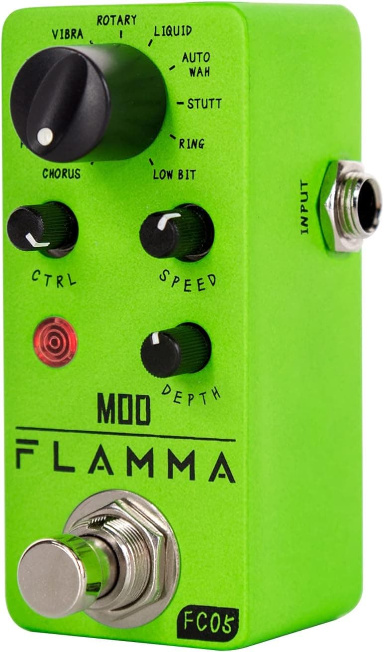 FLAMMA FC05 Mini Modulation Pedal with Chorus Flanger Tremolo Phaser Vibrato Rotary Liquid Autowah Stutter Ring LowBit