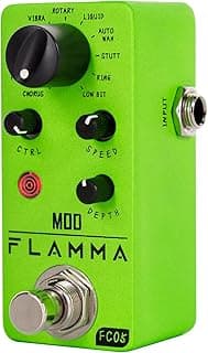 FLAMMA FC05 Mini Modulation Pedal with Chorus Flanger Tremolo Phaser Vibrato Rotary Liquid Autowah Stutter Ring LowBit