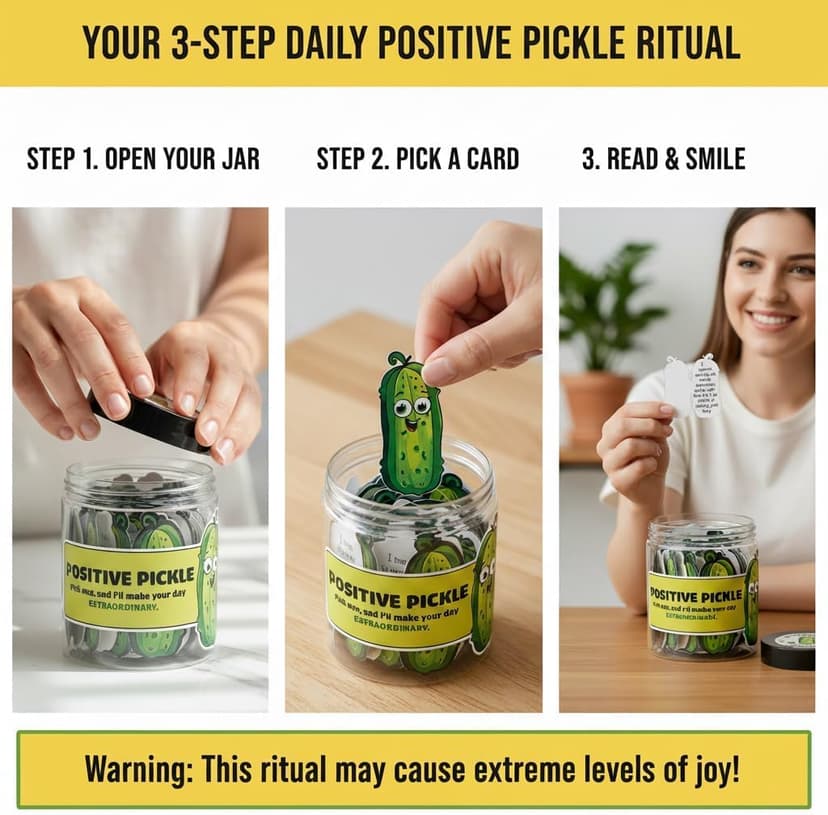60 Positive Pickle Cards Jar, Stocking Stuffers, Xmas Christmas White Elephant Gifts for Teenage, Women, Adults, Mom, Teachers, Sisters, Friends, Teen Girl Gifts Trendy Stuff