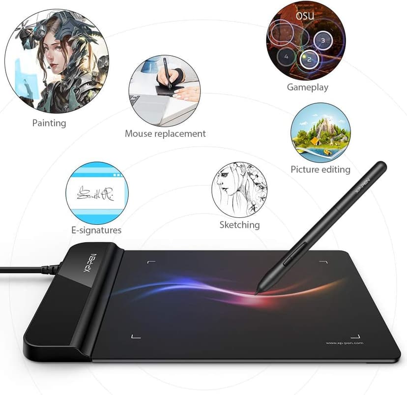 Drawing Tablet XPPen G430S OSU, Graphic Drawing Tablet with 8192 Levels Pressure Battery-Free Stylus, 4 x 3 inch Ultrathin, for OSU Game, Online Teaching Compatible with Window/Mac Black