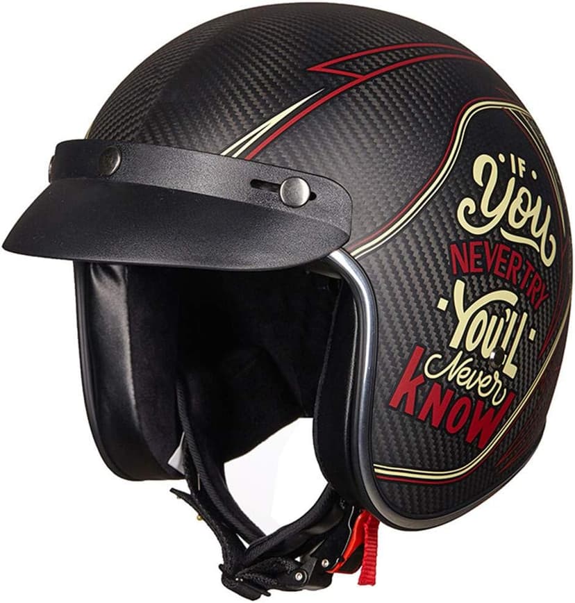 VCOROS Helmet Peak Shield Open Face Retro Motorcycle Helmet Sun Shade Protector Black Peak Shield