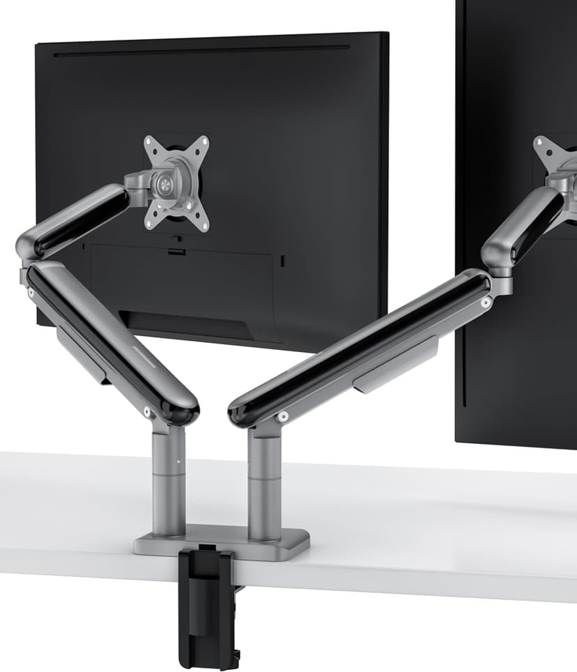 Desktronic Dual Monitor Arm — PowerSpring Technology for 2 Monitors, Up to 34" & 17.6 lbs Each, 360° Rotation, VESA 75/100 Compatible, Ergonomic Design for Home Office & Gaming Setup
