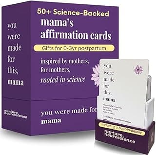55 New Mom Affirmation Cards – Daily Positive Affirmations for Postpartum Essentials & Pregnancy Must Haves – Thoughtful Gifts for New Moms After Birth – Compact Size, Premium Card Stock & Stand