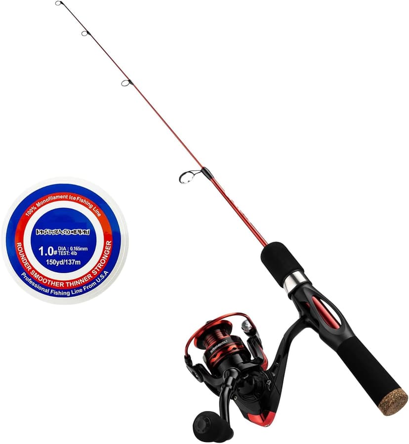 Ice Fishing Rod and Reel Combo, 27" Medium Light Spinning Ice Fishing Pole