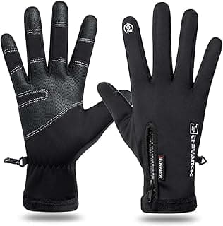 Softfree Winter Gloves with Touchscreen Fingers for Men, Waterproof Warm Glove Cold Weather Driving Gloves Anti-Slip Sports Gloves for Cycling Running Skiing Hiking Climbing
