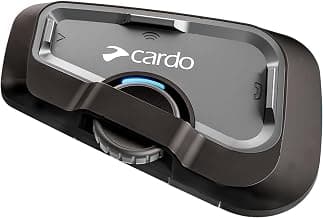 Cardo Systems FREECOM 4X Motorcycle 4-Way Helmet Bluetooth Communication System Headset Intercom, Universal Bluetooth Connectivity, Waterproof, 40mm Speakers - Single Pack