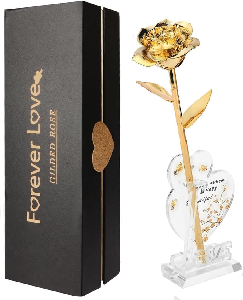 Gold Rose 24K Plated Gold Dipped Rose,Genuine One of a Kind - Forever Flower -Preserved Rose,Romantic Gift for Valentine's Day and Mothers Day, Anniversary, Birthday,Gifts for Her,Wife,Girlfriend B0GDLHD117