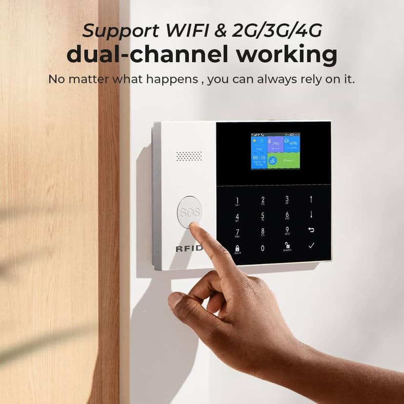 PGST WiFi Wireless Home Alarm System - 2025 Home Security System, 10-Minute Installation, 4 Door & Window Sensors + 2 Motion Sensors, APP Remote Control, Compatible with Alexa, No Monthly Fee