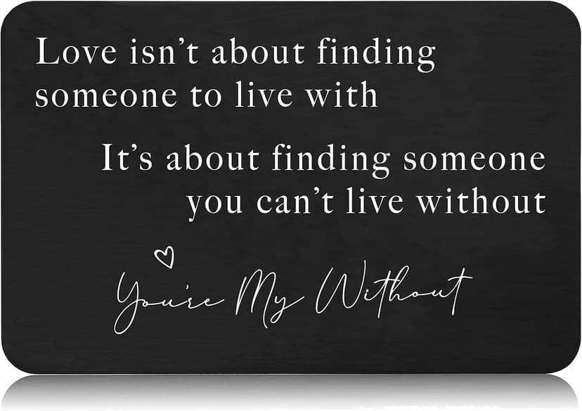 Valentine’s Day Gift for Boyfriend Husband Hubby Fiancé From Girlfriend Wife-Sentimental Engraved Wallet Insert Card Decor -Love Isn't About Finding Someone-Wedding Christmas Birthday Gifts for Men