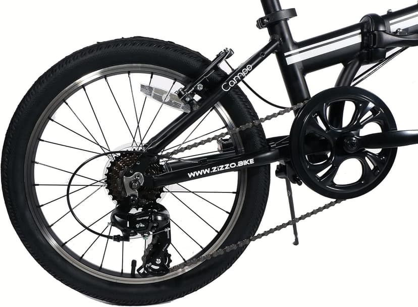 ZiZZO Campo 20 inch Folding Bike with 7-Speed, Adjustable Stem, Light Weight Frame