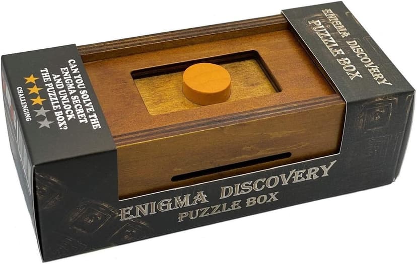 Puzzle Box Enigma Secret Discovery - Money and Gift Card Holder in a Wooden Magic Trick Lock with Hidden Compartment Piggy Bank Brain Teaser Game