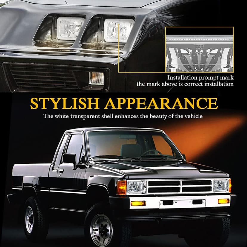 H6054 5x7 7x6 Led Headlights for Off-road, 6000K White High Brightness Headlamp, DOT Approved High Low Sealed Beam, 9003/H4 Light Bulbs with H6054 Glass LED Headlight Housing