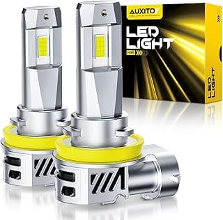 AUXITO H11 Light Bulbs, 40000LM 6500K Cool White H9/H8/H11 LED Fog Light Bulbs with Fan 1:1 Mini Size, CANbus Ready No Flicker, Pack of 2