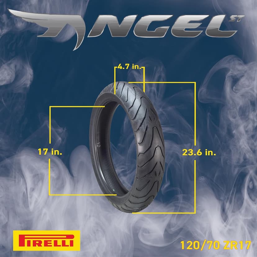 Pirelli Angel ST 120/70ZR17 (58W) Front Motorcycle Tire – High-Performance Sport Touring Tire for Enhanced Grip, Durability & Stability – Fits Sport & Touring Bikes