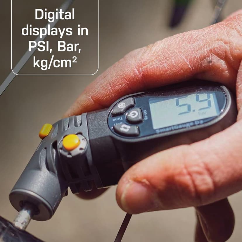 Topeak SmartGauge D2 Digital Tire Pressure Gauge – Presta/Schrader Compatible, 250 Psi/17 Bar, Precision Air Pressure Reader with LCD Display for Bikes, Motorcycles & Sports Equipment