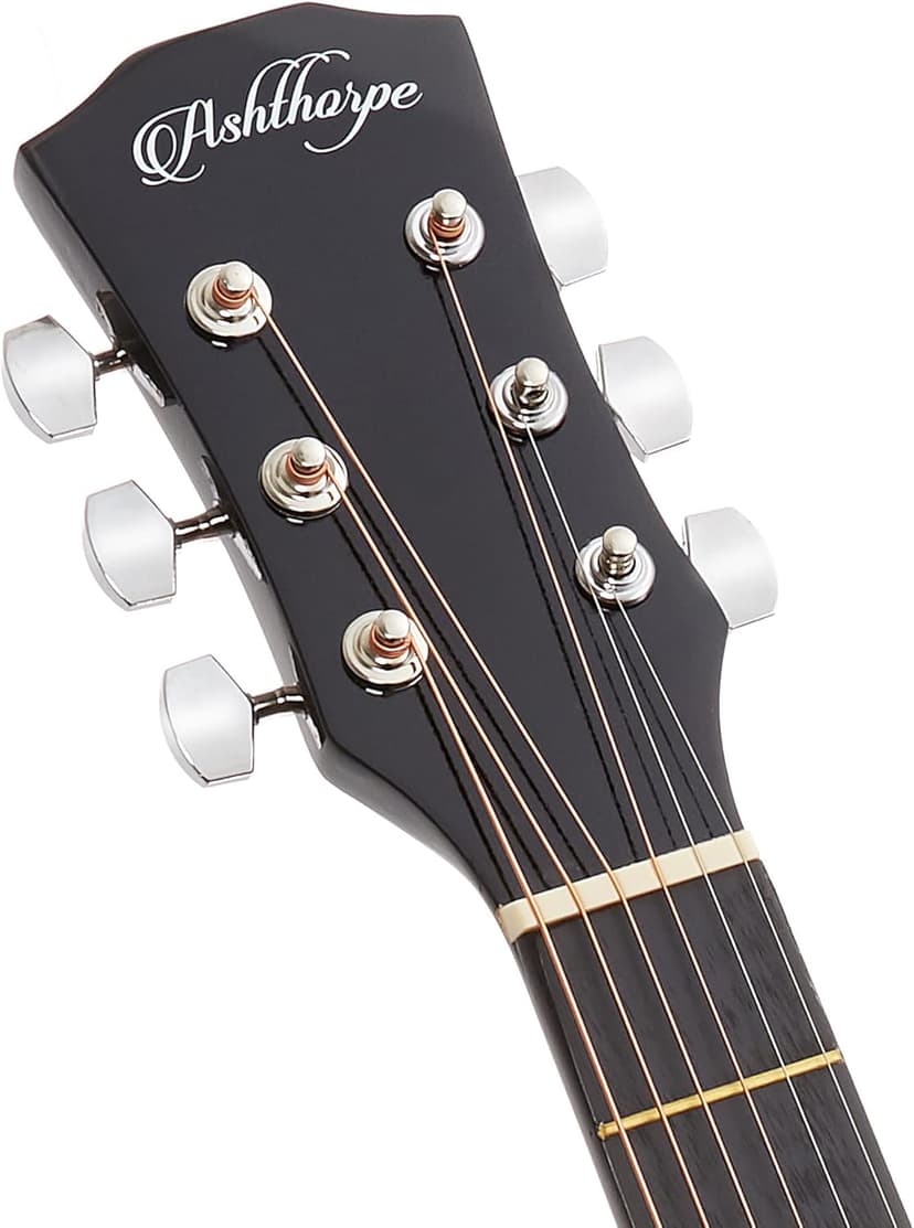 Ashthorpe 41-inch Beginner Cutaway Acoustic Guitar Package (Black), Full Size Basic Starter Kit w/Gig Bag, Strings, Strap, Tuner, Picks