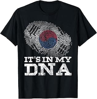 Distressed Proud South Korean Apparel and Outfits It's In My DNA South Korean Shirt Asian Gifts Korean Flag T-Shirt