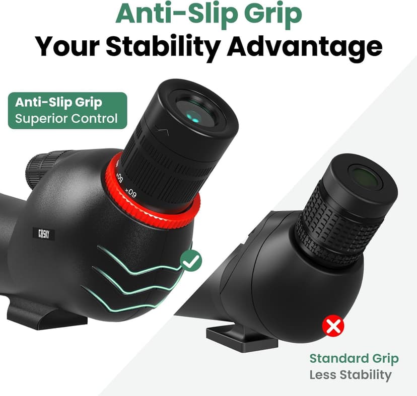 Gosky 20-60×85 Spotting Scope with Tripod - Phone Adapter, Dual Focusing Spotter Scope for Bird Watching, Wildlife Scenery (Black)