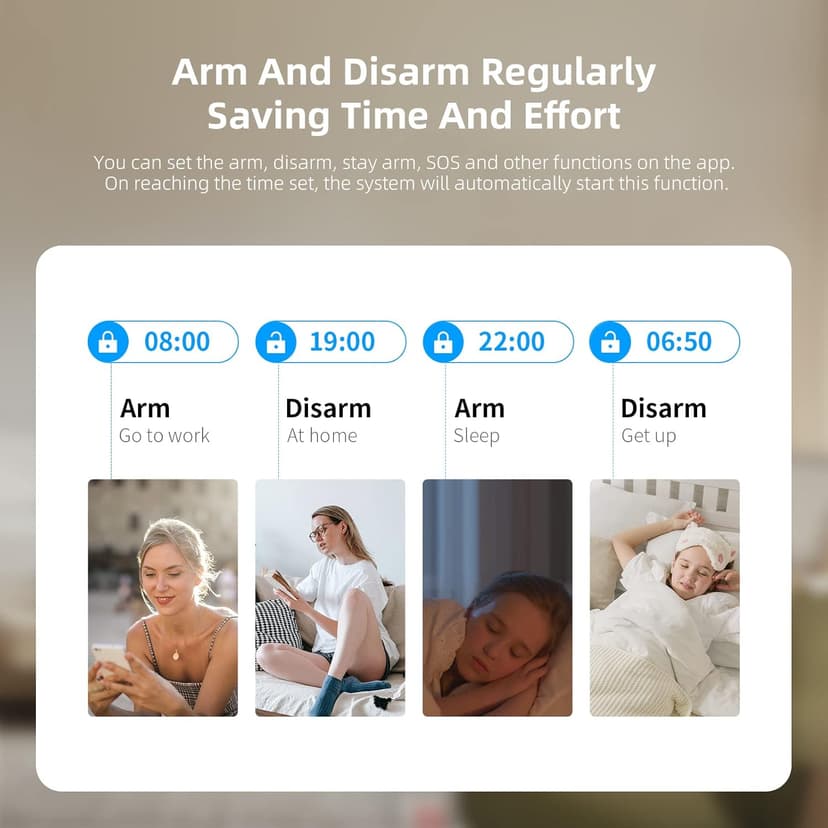 PGST Home Security Systems for House, Wireless Home Security Alarm System, Door/Window Sensor Motion Sensors with App Alert, WiFi+GSM 4G Home Alarm System No Subscription（103-F）