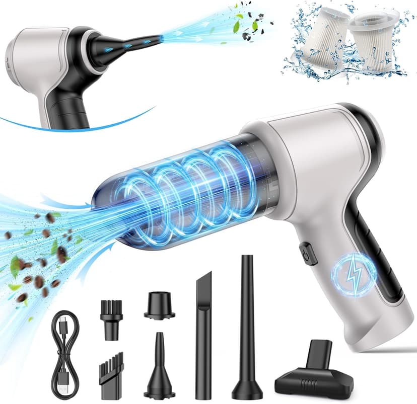 IHE Car Vacuum Cleaner, 15000Pa Handheld Cordless Rechargeable Wet & Dry Vacuum, 120W High Power for Car, Pet, Home, Office Cleaning, Washable HEPA Filter, Multi-Nozzles