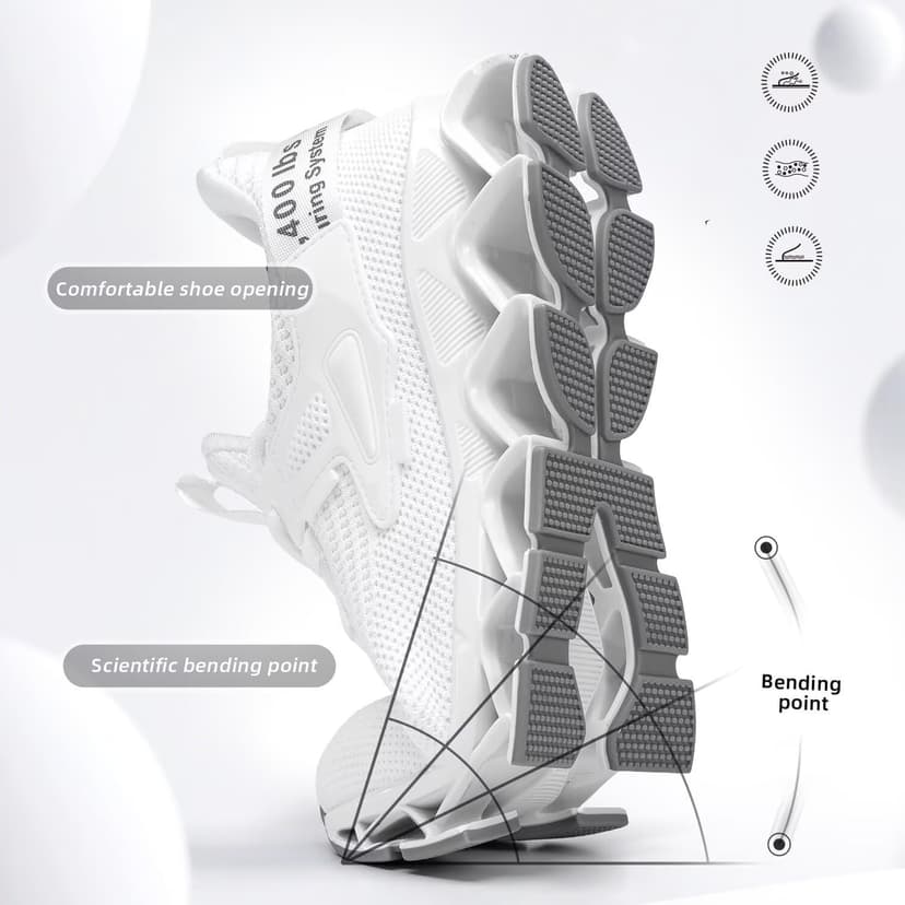 Srenket Mens Walking Shoes Running Slip on Tennis Casual Fashion Blade Sneakers Comfort Workout Sport Athletic Trainers