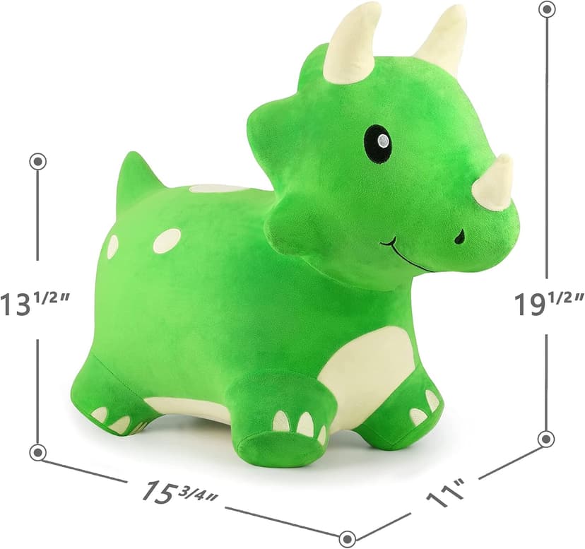 Outside Inflatable Riding Plush Triceratops Bouncing Horse Hopping Toy, Cool Birthday Gifts Age 2 3 4 5 6 Year Old Boy Girl Bouncy Pals Toddler Dinosaur Hopper Toy, Kids Outdoor Ride on Bounce Animal B09B1QZLXW
