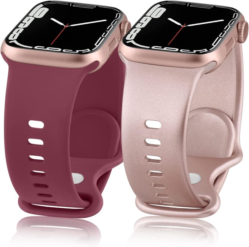 Meliya Band for Apple Watch Series 8 SE 7 6 5 4 3 2 1 45/41/40/44/38/42mm Women Men Soft Replacement Silicone Band for iWatch