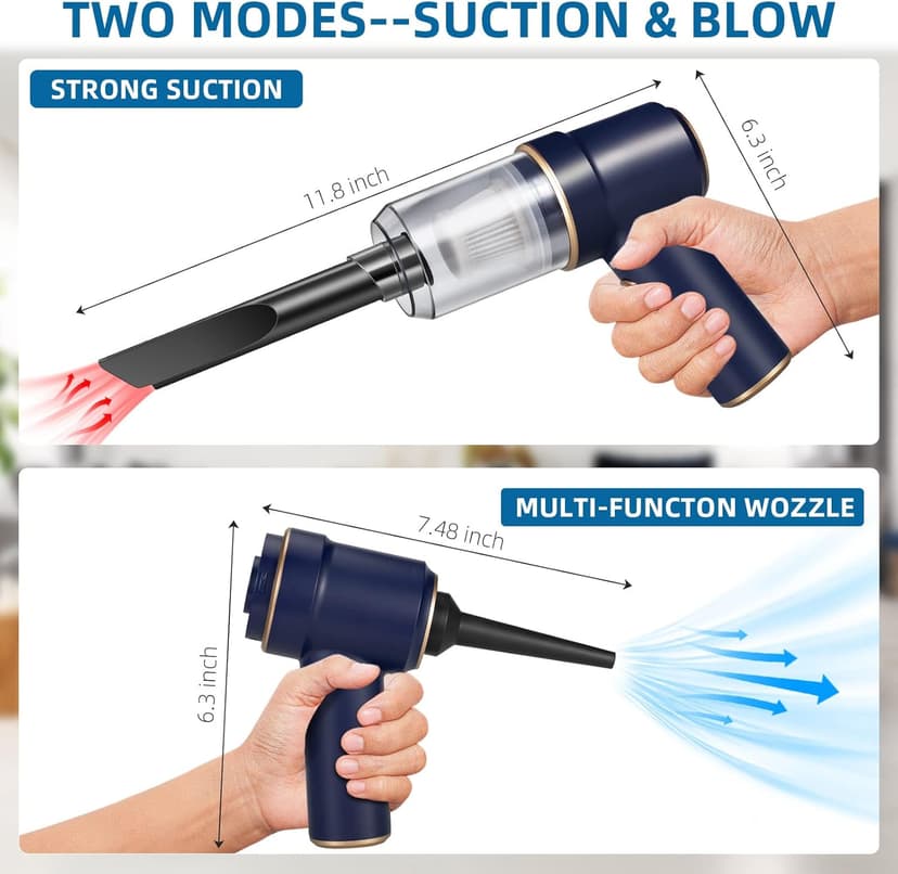 Bug Vacuum Catcher,Cordless Handheld Vacuum Cleaner Rechargeable Bug Catcher Strong Suction with Multifunctional Suction Nozzle for Home Office Insect Stink Bug Moth Spider and Car Cleaning Blue