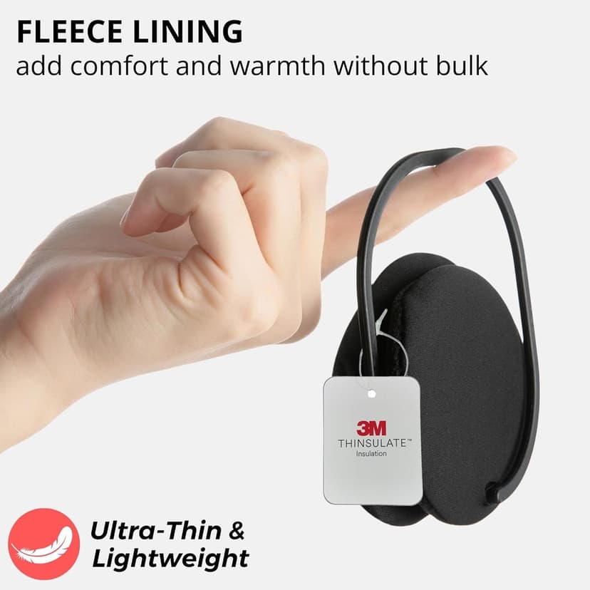 F Flammi Unisex Behind the Head Ear Muffs Foldable Winter Ear Warmers for Women & Men Ear Protection for Cycling Under Helmet