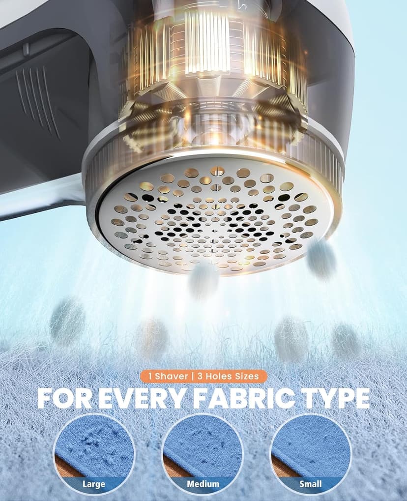 POPCHOSE Fabric Shaver, Sweater Shavers to Remove Pilling, Lint Shaver with 6-Leaf Blades, Electric Lint Remover for Clothes, Couch, Furniture, Fuzz, Lint Ball, Pillings, USB Rechargeable