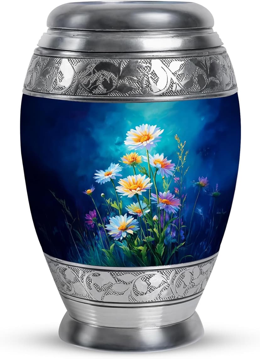 Daisy Urn for Ashes for Women Small Urns for Human Ashes Keepsake - Human Design Burial Urns - Keepsake Funeral Ash Holder & Memorial Gift - Peaceful Cremation Urn 3 Inches B0FSXYNRDS