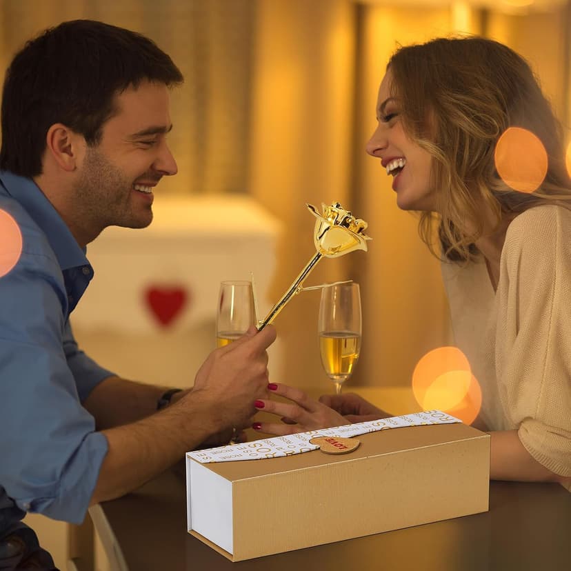 Mikasol Gold Dipped Real 24K Gold Rose, 1 Pack Infinity Flower Decor Hand Dipped in 24K Romantic Rose Gifts for Women in Her Wife Girlfriend Birthday Anniversary Valentines Mothers Day Christmas B0CC5R3S9V