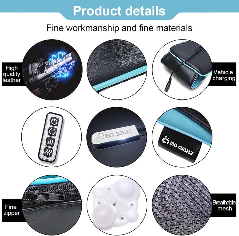 Mo Cuishle Shiatsu Back Shoulder and Neck Massager with Heat, Electric Deep Tissue 4D Kneading Massage, Best Gifts for Women Men Mom Dad, Fathers Day, Mothers Day, Christmas Gifts