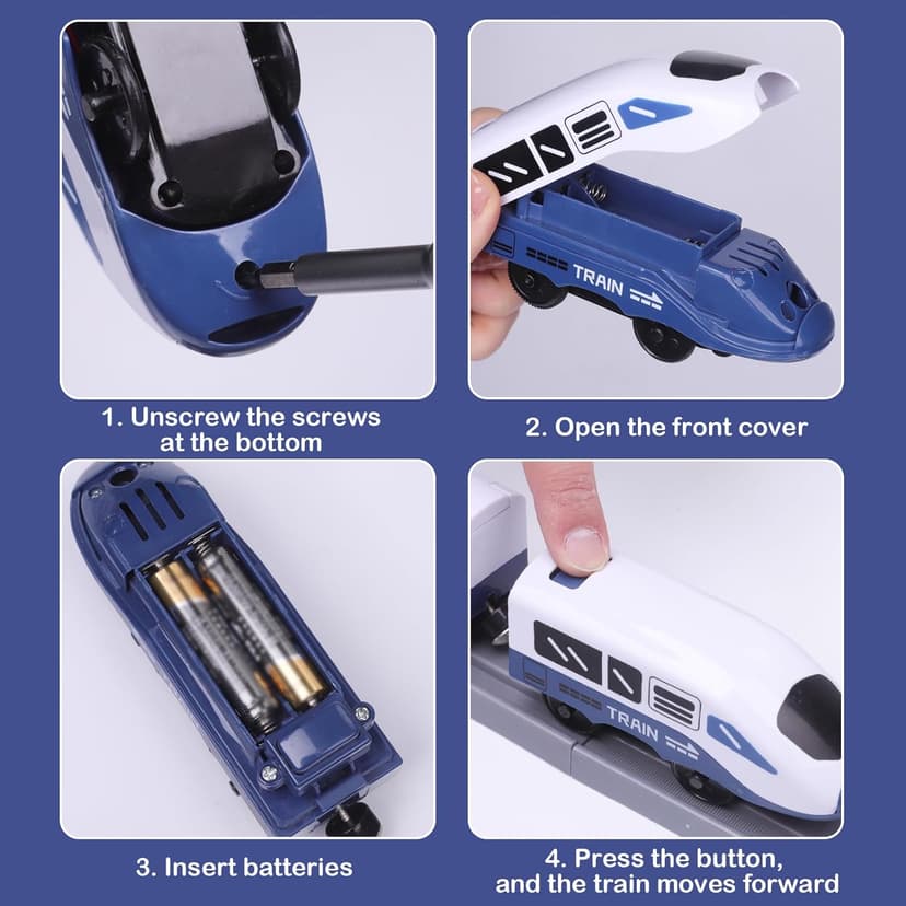 Train Sets for Boys 4-7, Battery Operated Train Set with Tracks(Magnetic Connection), Compatible with Thomas, Brio, Chuggington, Gifts for 3 4 5 6 Years Old (City)