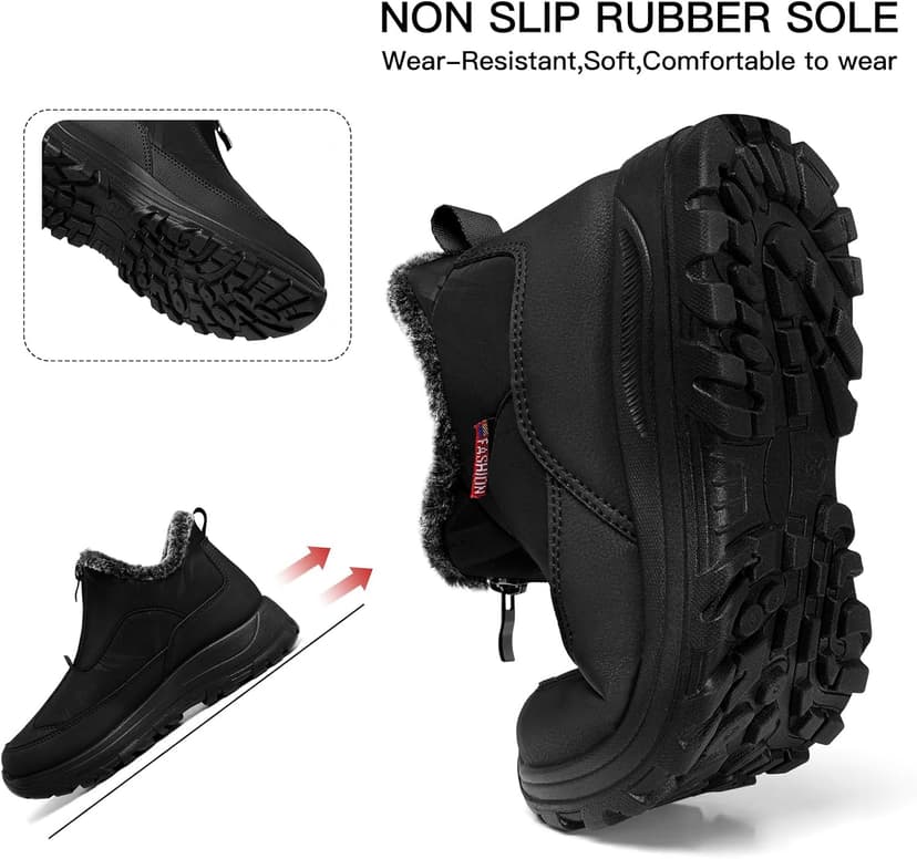 TEMOFON Winter Snow Boots for Women: Waterproof Warm Fur Lined Walking Outdoor Ankle Booties Slip on Snow Shoes Size 5-12