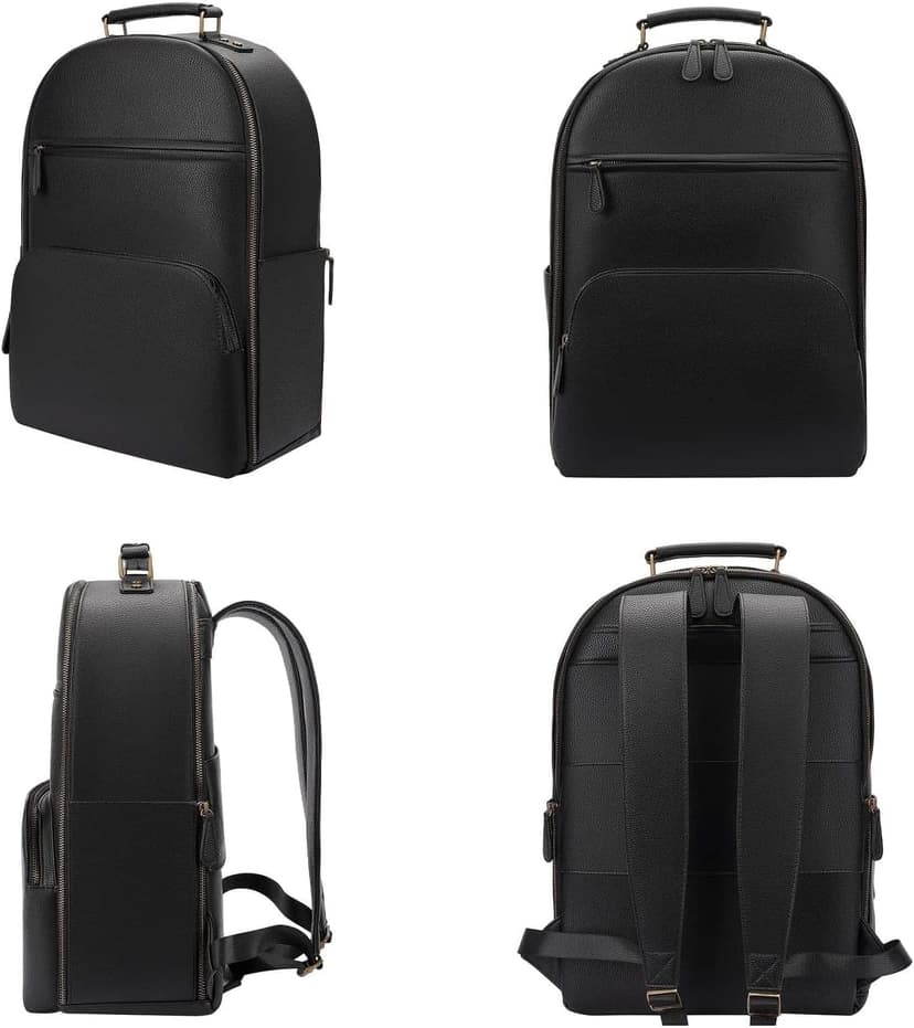 Divvia Camera Backpack Classic PU Leather for DSLR, Professional Camera Bag for Photographers with 15 Inch Laptop Compartment Large 20L