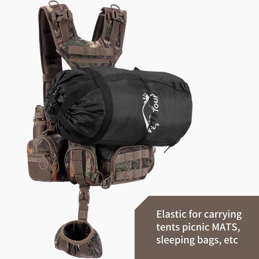 BLISSWILL Hunting Backpack Hunting Fanny Pack with Harness Pouch,Turkey Hunting fanny Pack, Binocular Harness houlder-Supported Waist pack for Bow Rifle