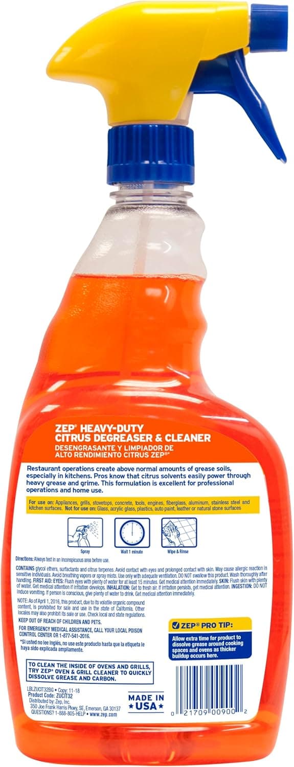 ZEP Heavy-Duty Citrus Degreaser 32 Ounces ZUCIT32