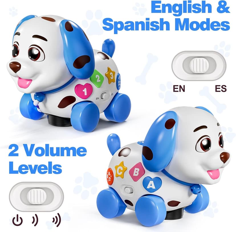 HumorPlay Musical Puppy Baby Toy 6-12-18 Month, Crawling & Walking Toys for 1 Year Old Boy Girl Gifts, Birthday Gift for 1 Year Old Boy Toy, Bilingual Infant Present for 6 7 8 9 10 Month B0DLFV6YPR