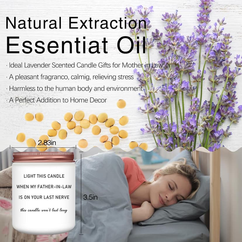 Homsolver Mother in Law Gifts, Mothers Day Birthday Gifts for Mother-in-Law, Anniversary Retirement Gift for Mom from Daughter Son in Law, Funny Lavender Candle Gift for Mom in Law B0DHLFTZ65