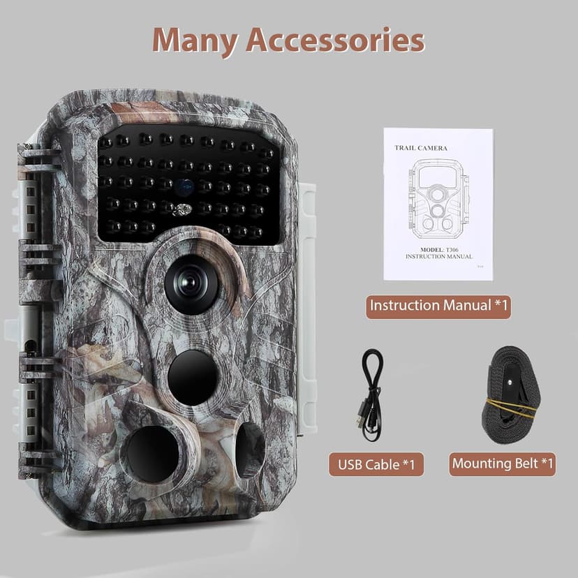 BLAZEVIDEO Game & Trail Camera 32MP Photo & 1296P Video with 100ft Night Vision Motion Activated 0.1s Trigger Speed Waterproof for Home Security, Outdoor Wildlife Scouting