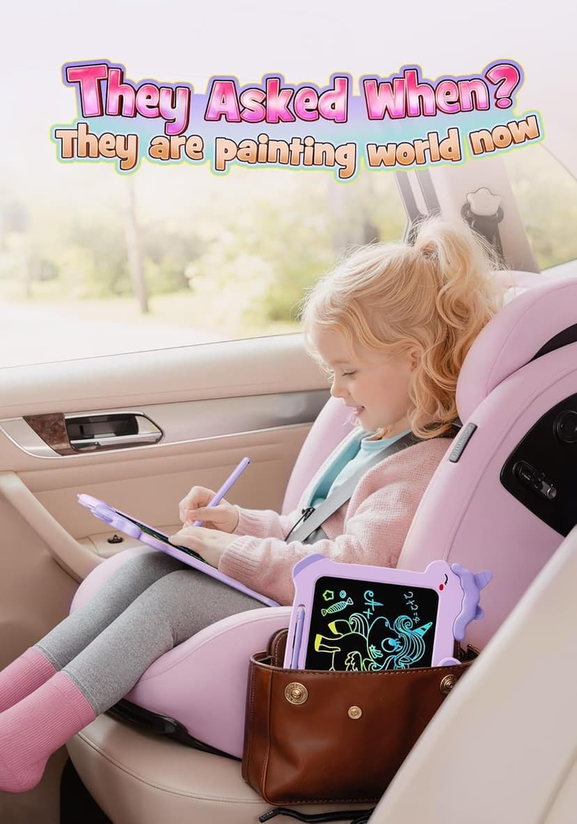8.5 inch LCD Writing Tablet for Kids, Unicorn Toys Gifts for Girls Aged 3-5, Toddler Girl Kids Educational Travel Toy, Birthday Gift for 3 4 5 6 7 8 9 Year Old Girl (Purple) B0BG1NH1FN