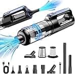 Car Vacuum Portable Cordless, 18000Pa 2 in 1 Vacuum Cleaner&Air Duster, 130W Brushless Motor Handheld Vacuum Cordless with 7800mAh Battery, LED Light, Multi-Nozzles for Car, Home, Office, Pet